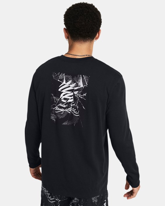 Men's Curry x Bruce Lee Lunar New Year 'Future Dragon' Long Sleeve in Black image number 1